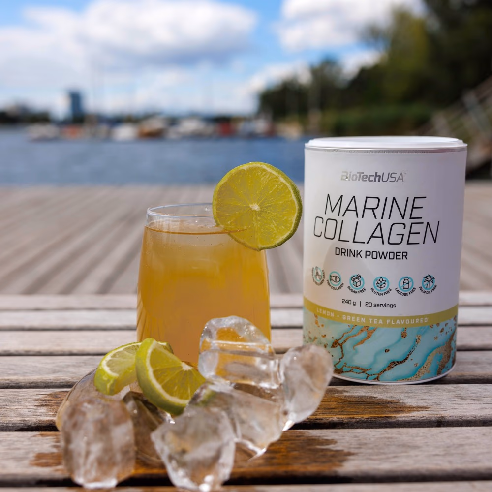 BioTechUSA Marine Collagen Powder Lemon Green Tea 240g: Hydrolyzed Collagen for Skin, Hair & Joint Support 5