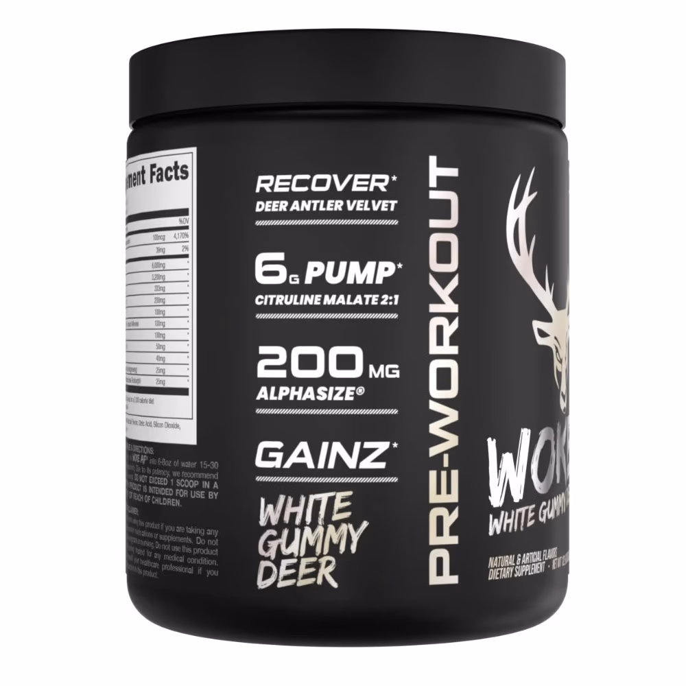 Bucked Up Woke AF High Stimulant Pre Workout White Gummy Deer 20s 3