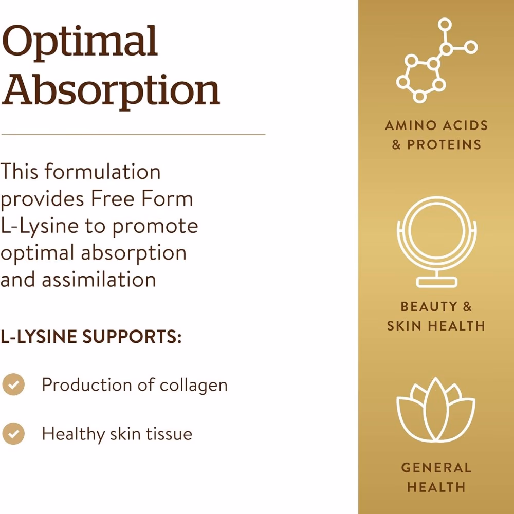 Solgar L-Lysine 1000mg 100 Tablets 3