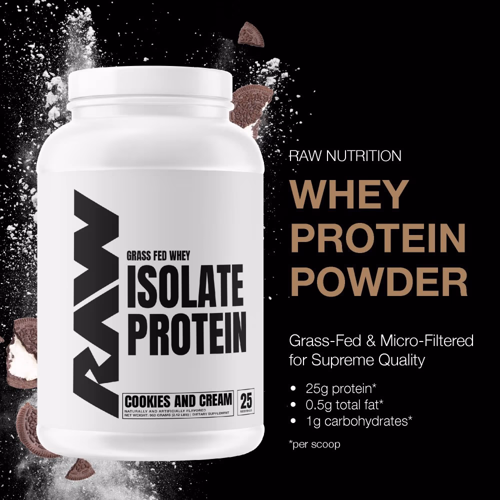 Raw Protein Whey Isolate Cookies And Cream 1.97Lb 2