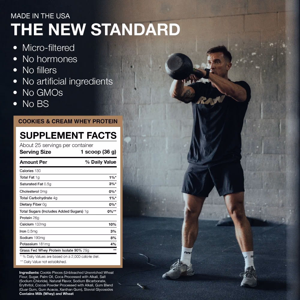 Raw Protein Whey Isolate Cookies And Cream 1.97Lb 4