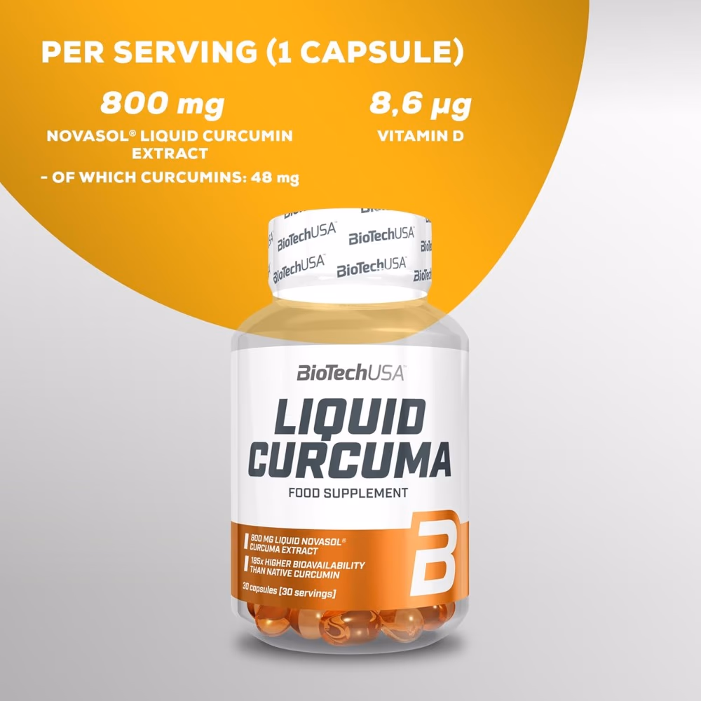BioTechUSA Liquid Curcuma 30 Capsules: Turmeric Extract with Enhanced Absorption for Joint & Immune Support 3
