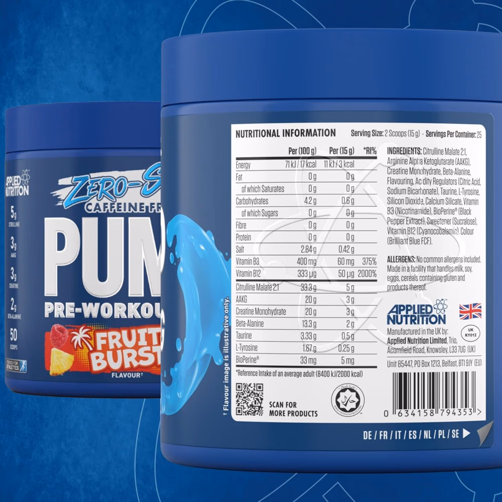 Applied Nutrition Pump 3G Pre-Workout Fruit Burst Flavor - 375gm 2