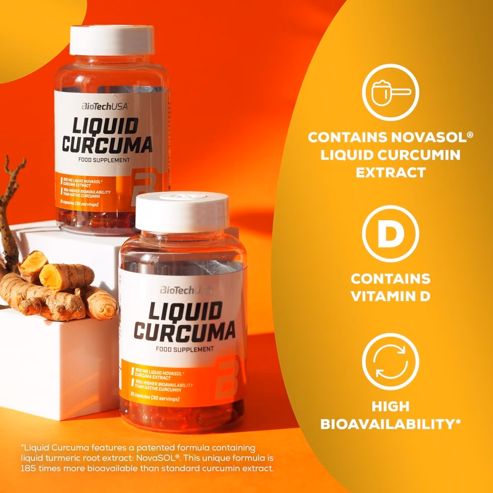 BioTechUSA Liquid Curcuma 30 Capsules: Turmeric Extract with Enhanced Absorption for Joint & Immune Support 7