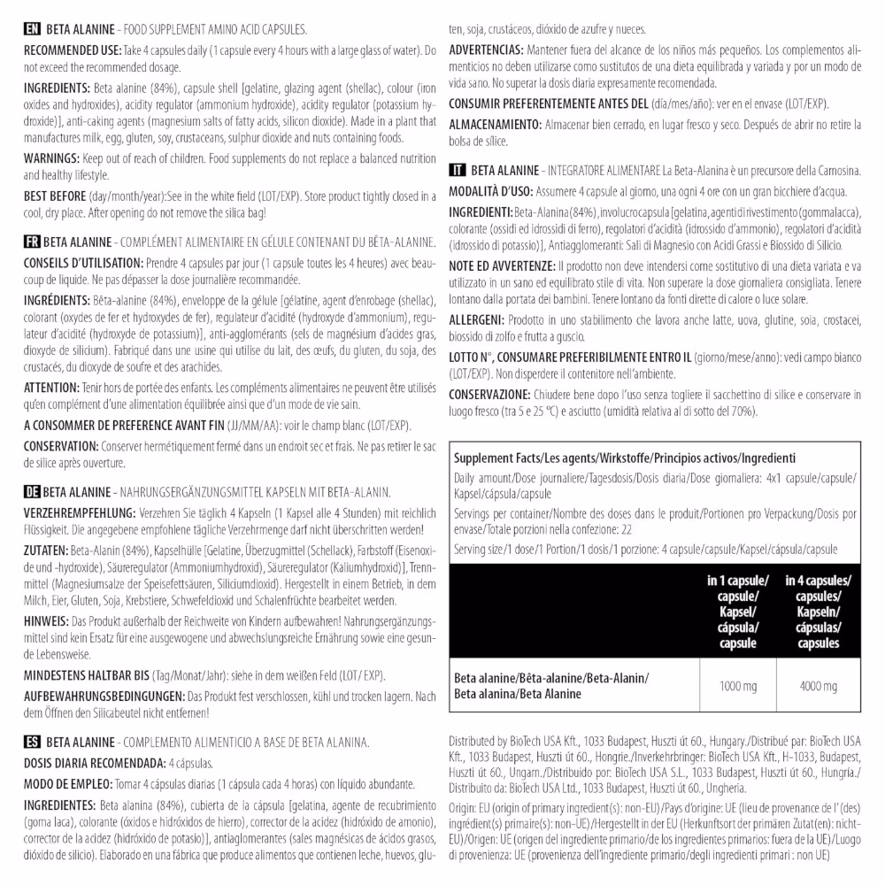 BioTechUSA Beta Alanine Capsules 90s 4