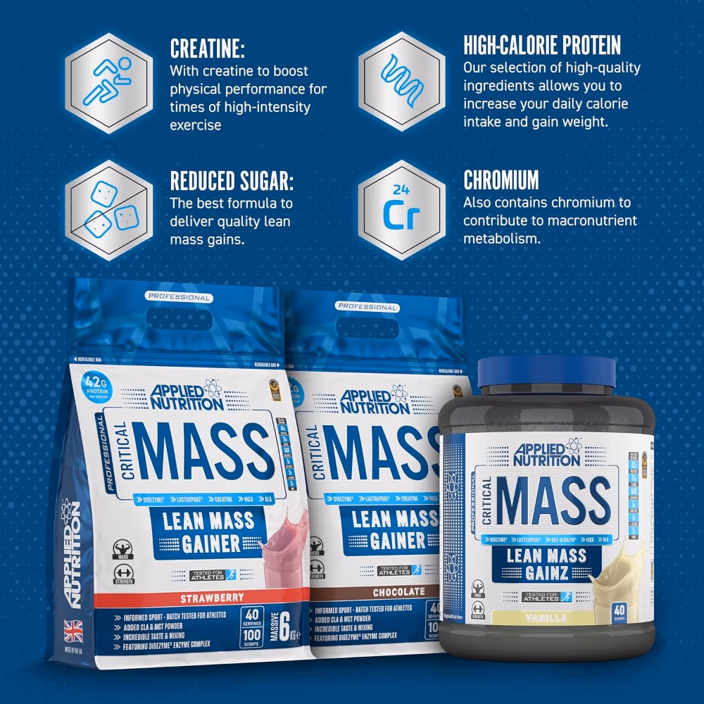 Applied Nutrition Critical Mass Lean Mass Gainer Chocolate Flavor - 6Kg 4