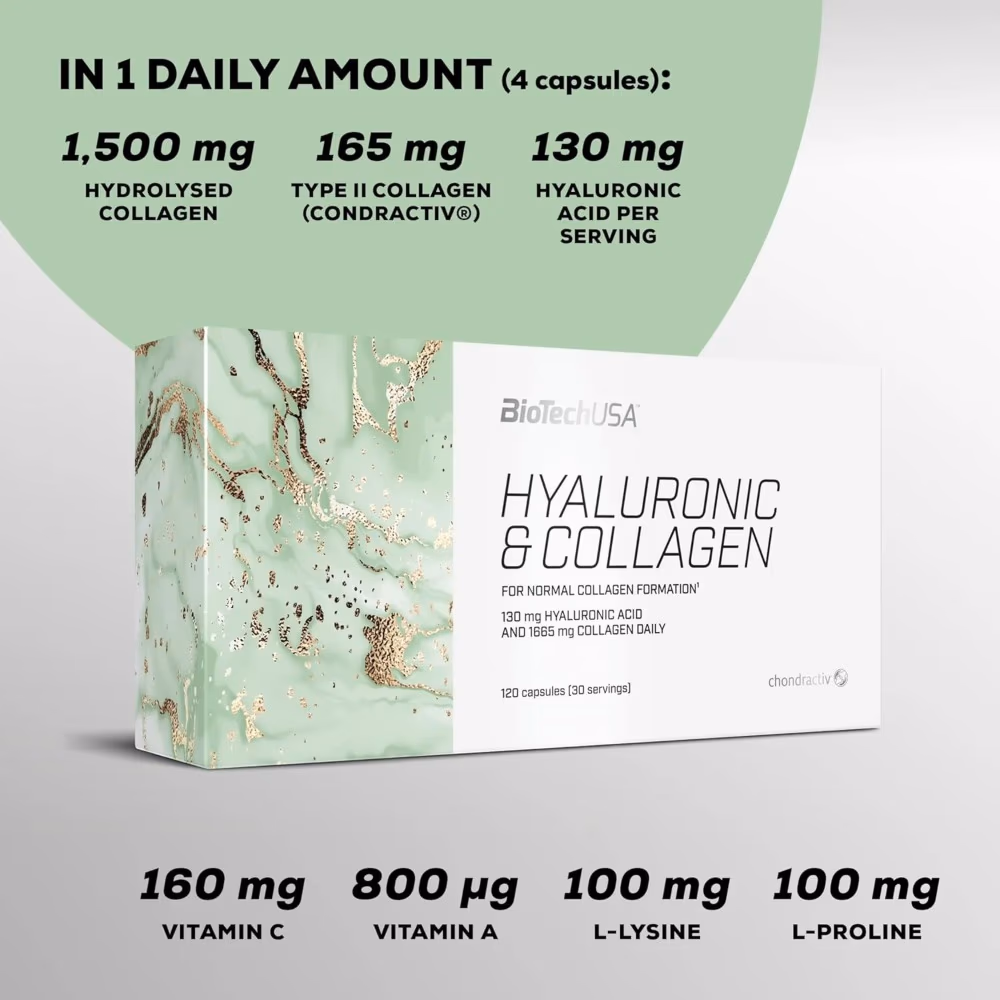 BioTechUSA Hyaluronic Collagen 120 Capsules – Skin, Joint & Tissue Support 4