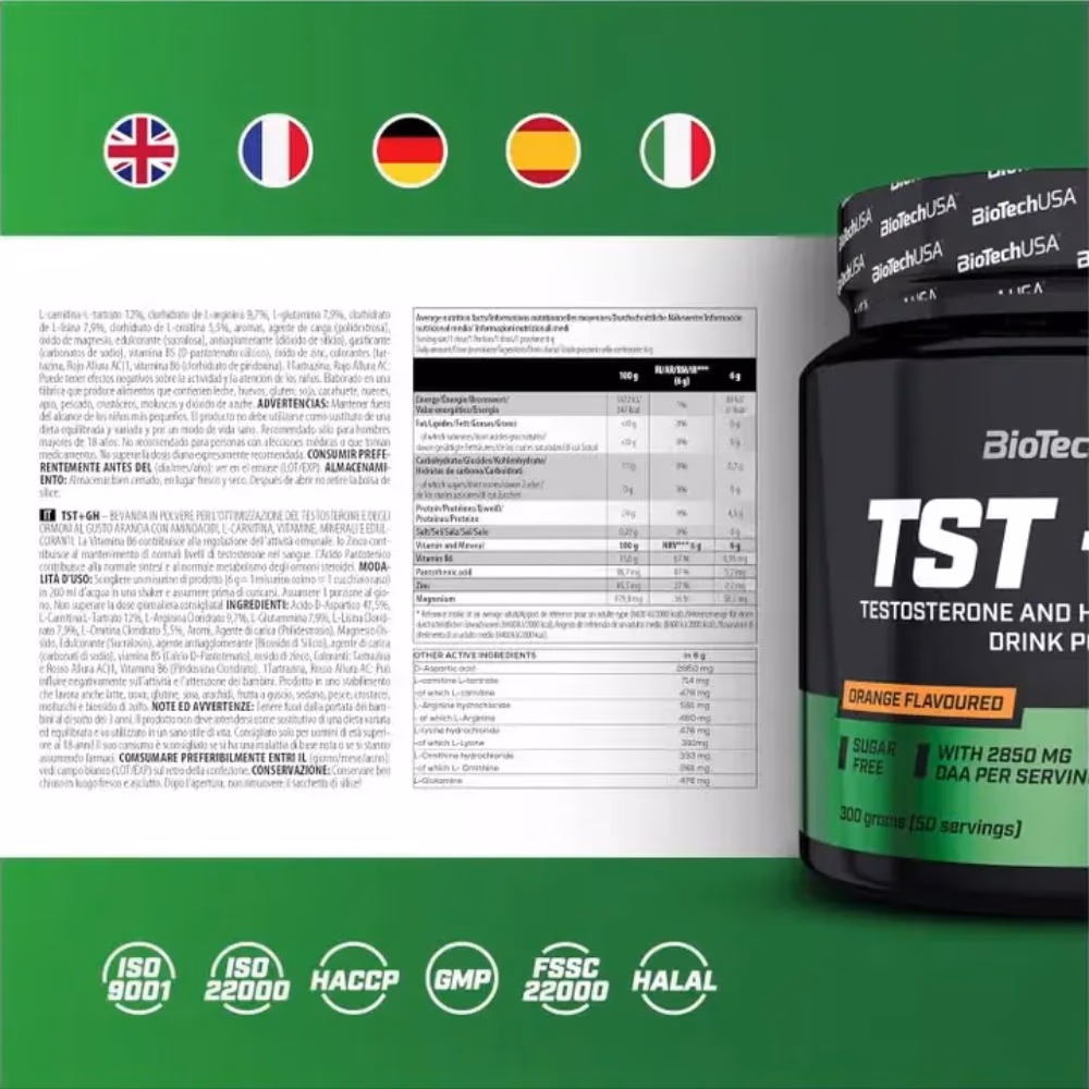 BioTechUSA TST Plus GH Orange Flavor - 300g 2
