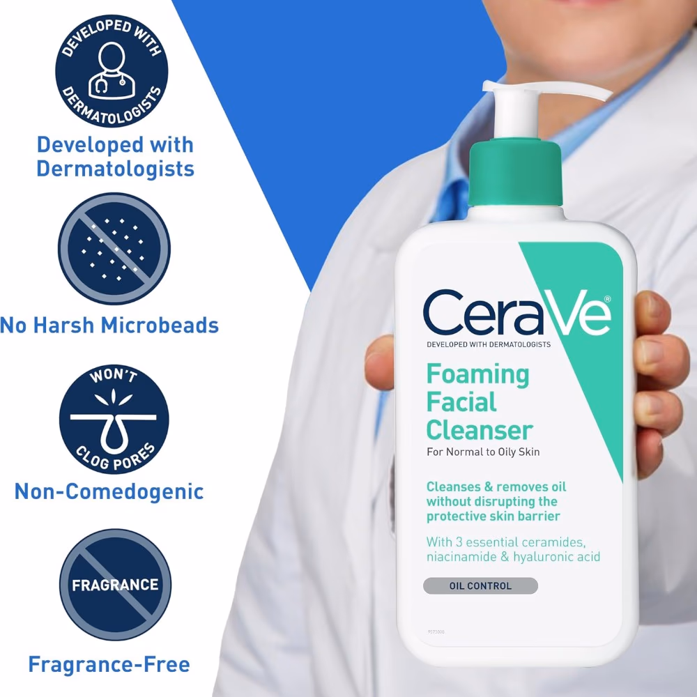 CeraVe Foaming Facial Cleanser 237ml - For Normal to Oily Skin 2