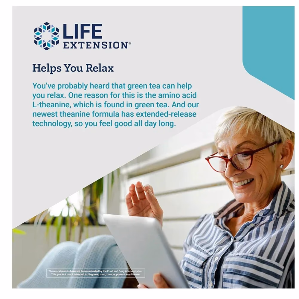 Life Extention Theanine XR Stress Relief 30 Veg Tablets 3