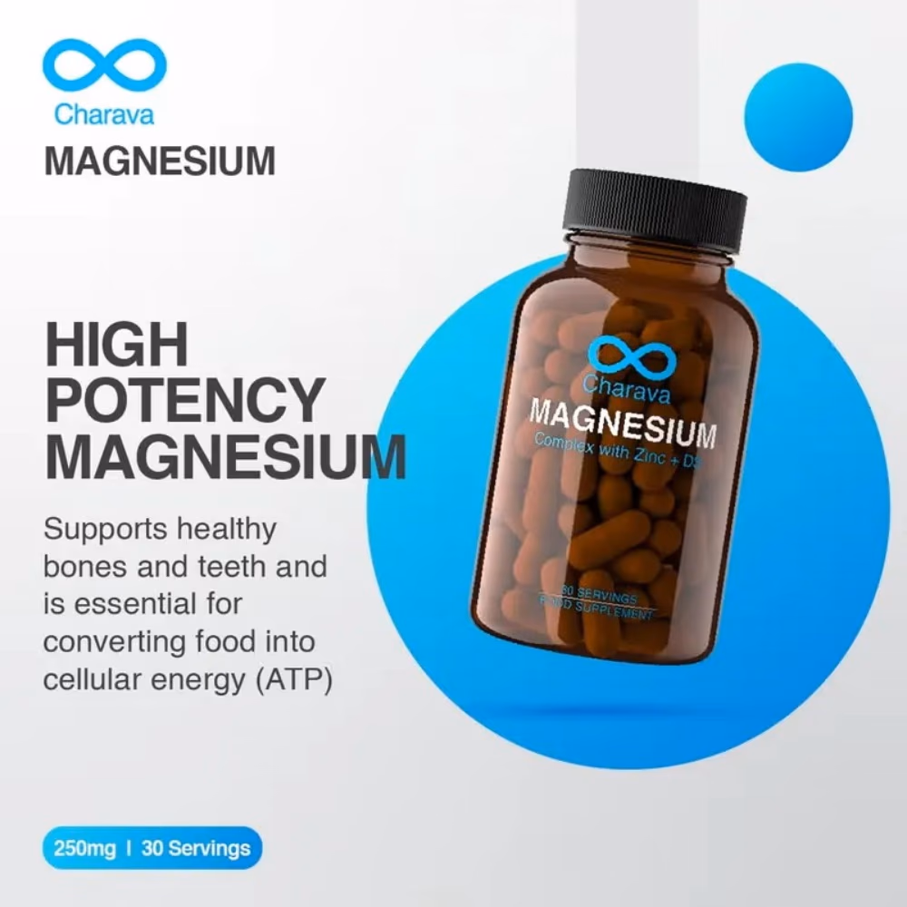 Charava Magnesium Complex with Zinc + Vitamin D3- 30 Capsules  7