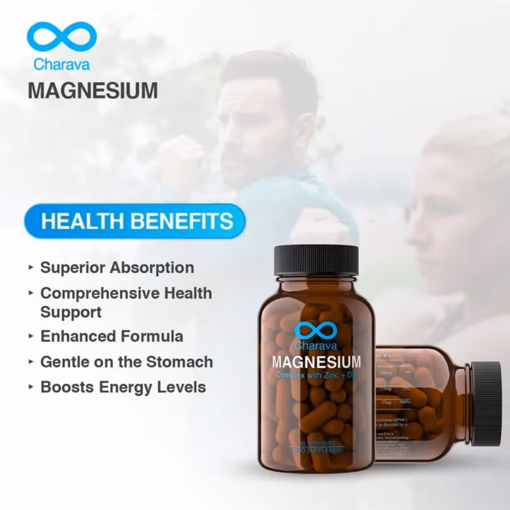 Charava Magnesium Complex with Zinc + Vitamin D3- 30 Capsules  6
