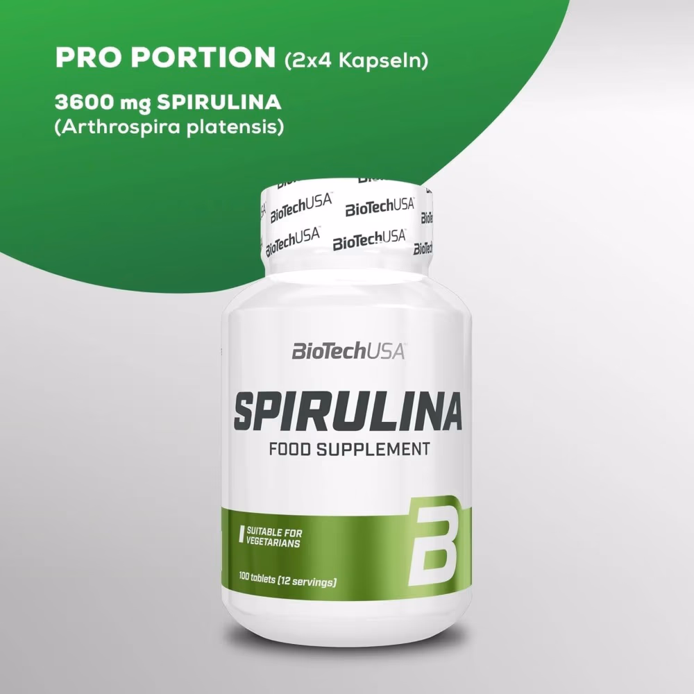BioTechUSA Spirulina 100 Tablets: Natural Superfood for Antioxidant, Detox & Immune Support 4