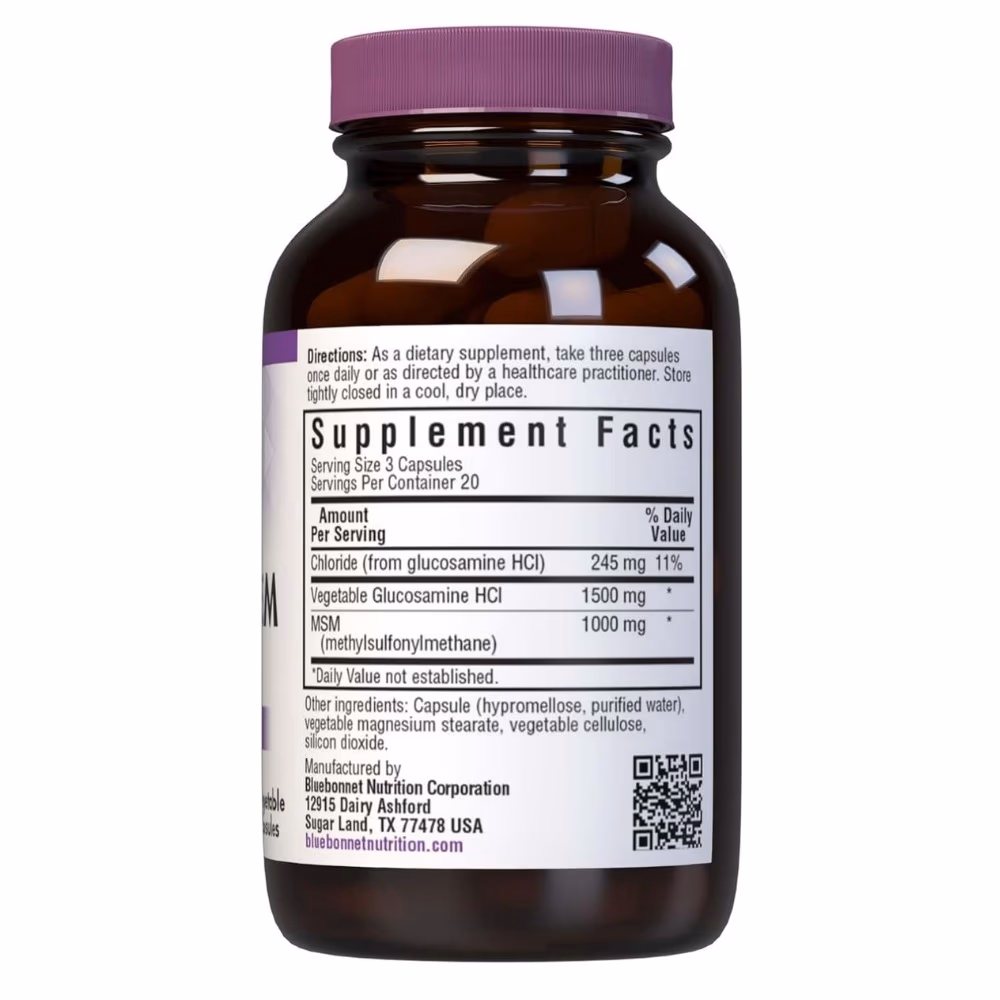Bluebonnet Vegetarian Glucosamine MSM 60 Veg Caps 2