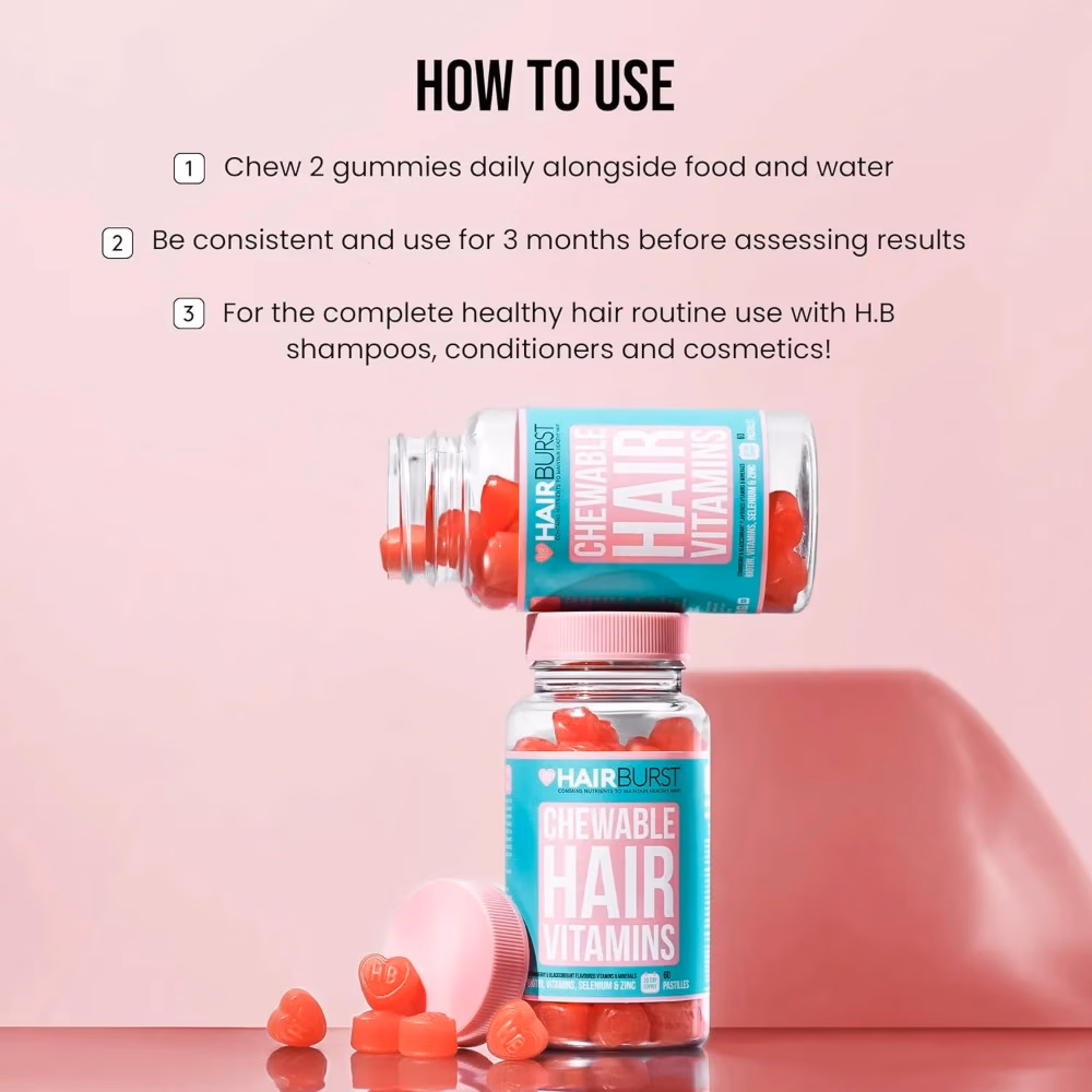 Hairburst Chewable Hair Vitamins 60 Gummies - 30 Day Supply 5