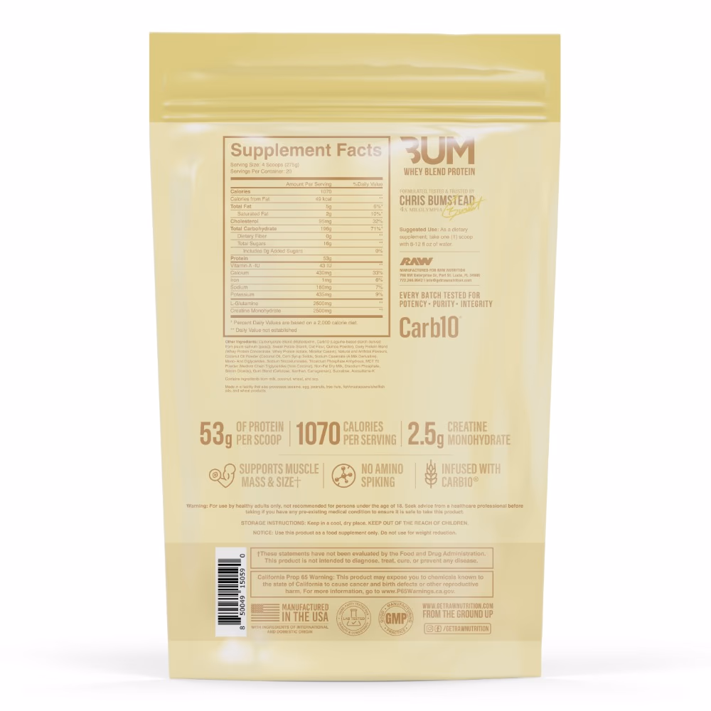 Raw Cbum Mass Gainer Vanilla 12Lb 2