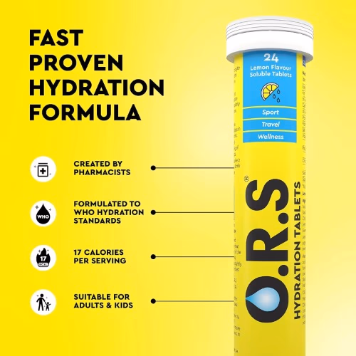 ORS Soluble Sports Hydration Tablets with Natural Lemon Flavour - 24 Tablets 4