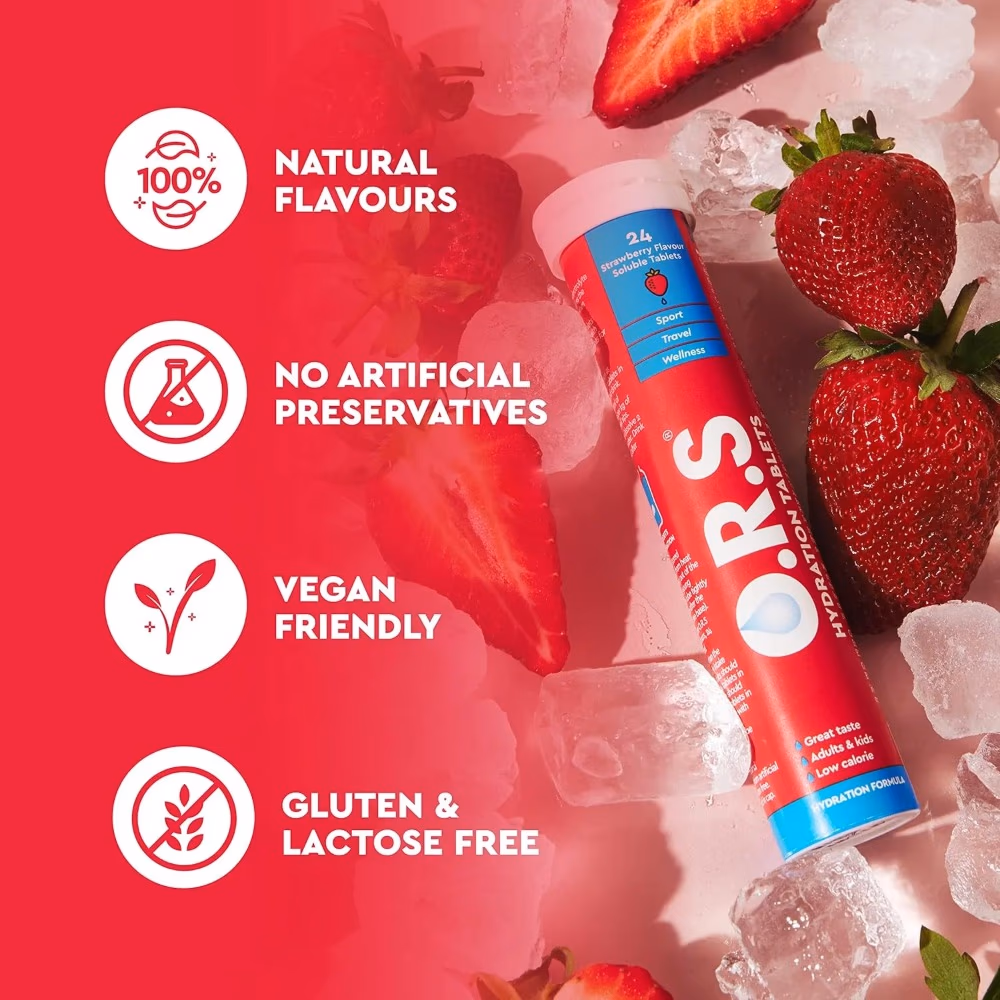 ORS Soluble Sports Hydration Tablets Strawberry Flavour - 24 Tablets 4