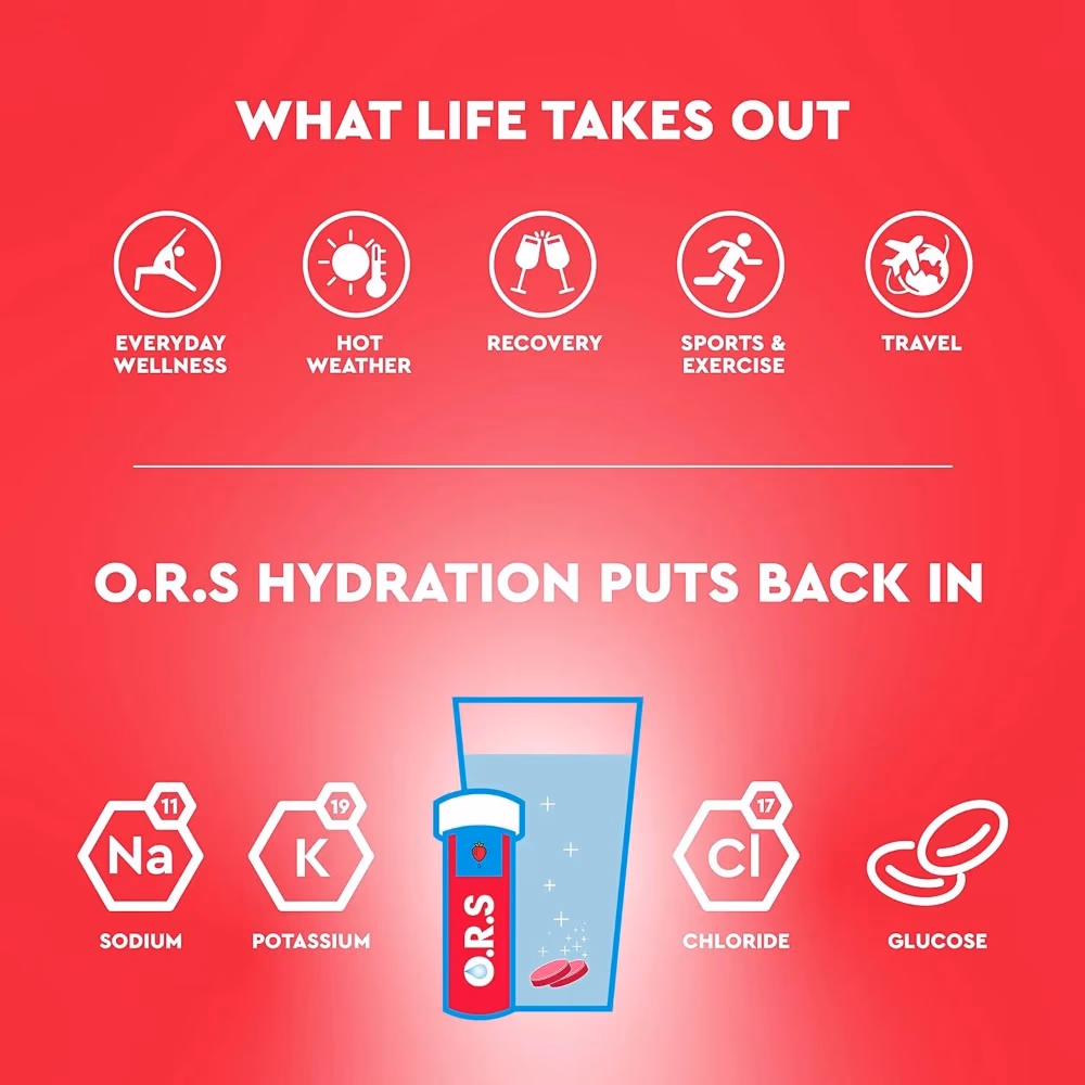ORS Soluble Sports Hydration Tablets Strawberry Flavour - 24 Tablets 3