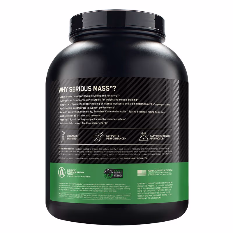 Optimum Nutrition Serious Mass Chocolate 6LB  2