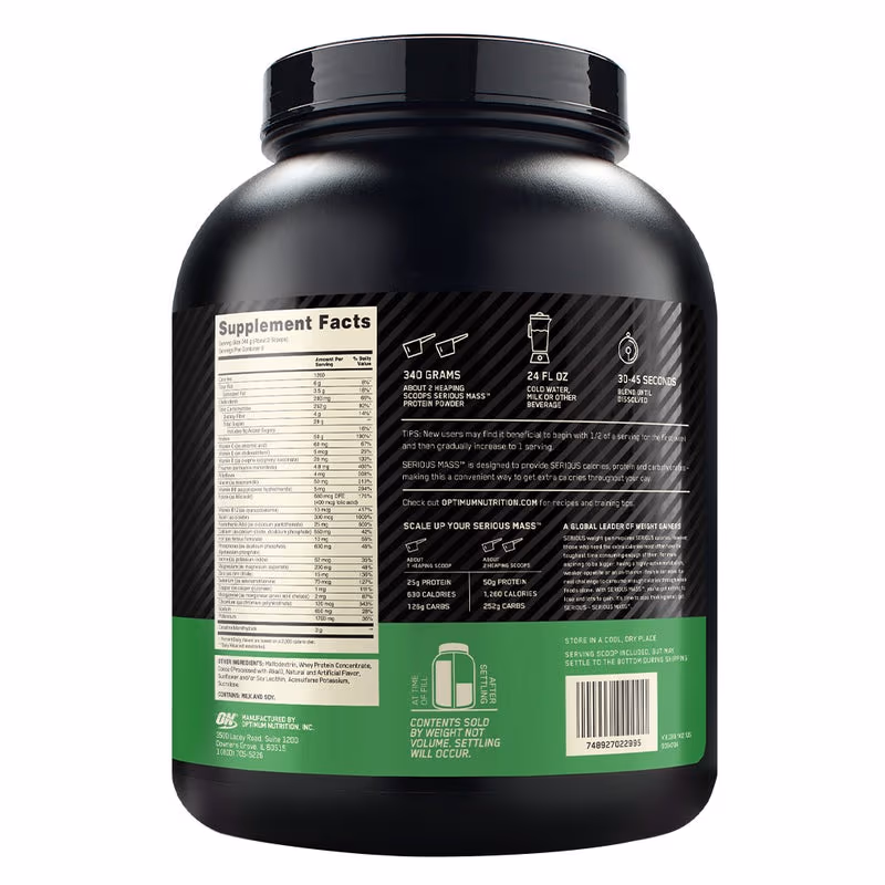 Optimum Nutrition Serious Mass Chocolate 6LB  3