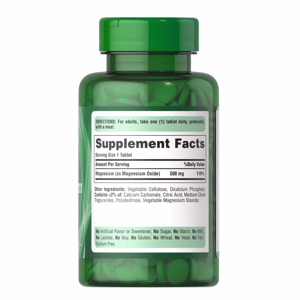 Puritan's Pride Magnesium 500mg 100 Tabs 3