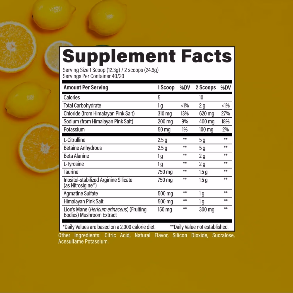 Raw Pump Non-Stimulant Lemonade 492Gm 2