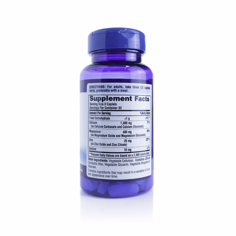 Puritans Pride Chelated Calcium Magnesium Zinc – 100 Caplets 3
