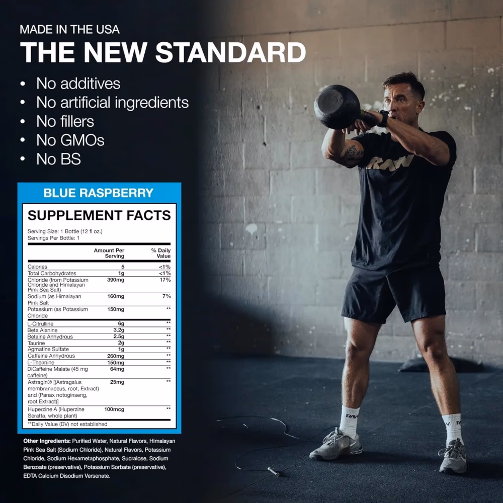 Raw Bum Thavage Pre Workout Ready to Drink Blue Raspberry 355ml 5