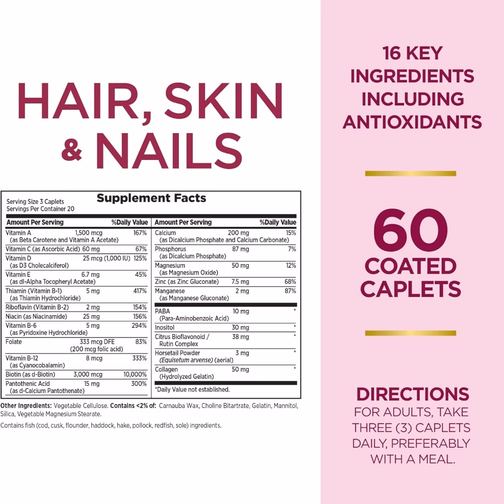 Nature’s Bounty Skin, Hair & Nails 60 Caplets 2