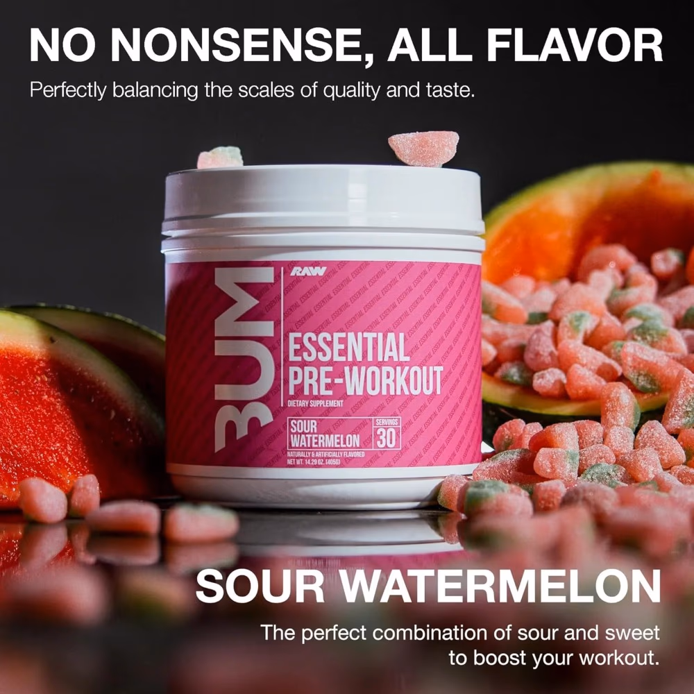 Raw Bum Essential Pre Workout Watermelon 405g 5