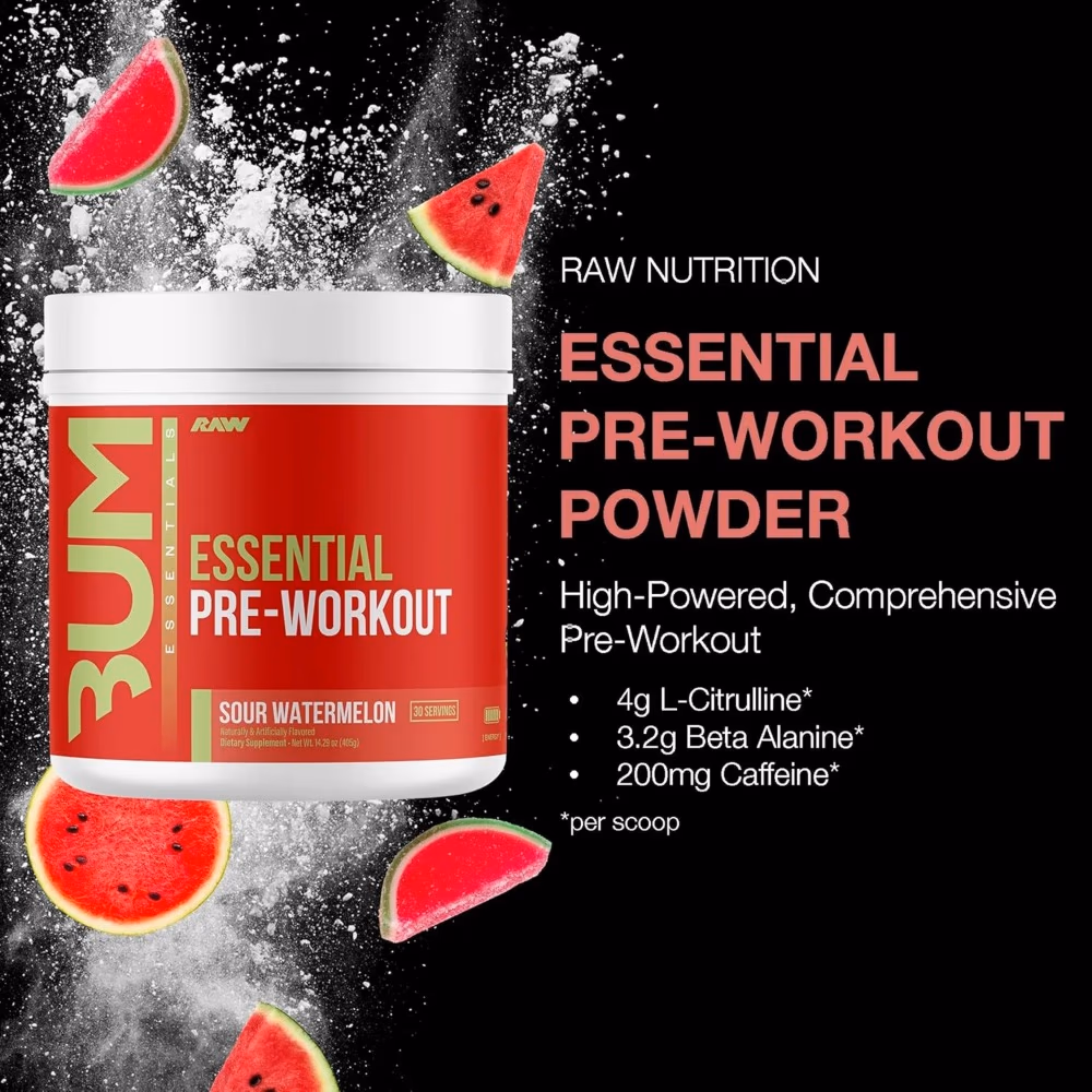 Raw Bum Essential Pre Workout Watermelon 405g 3