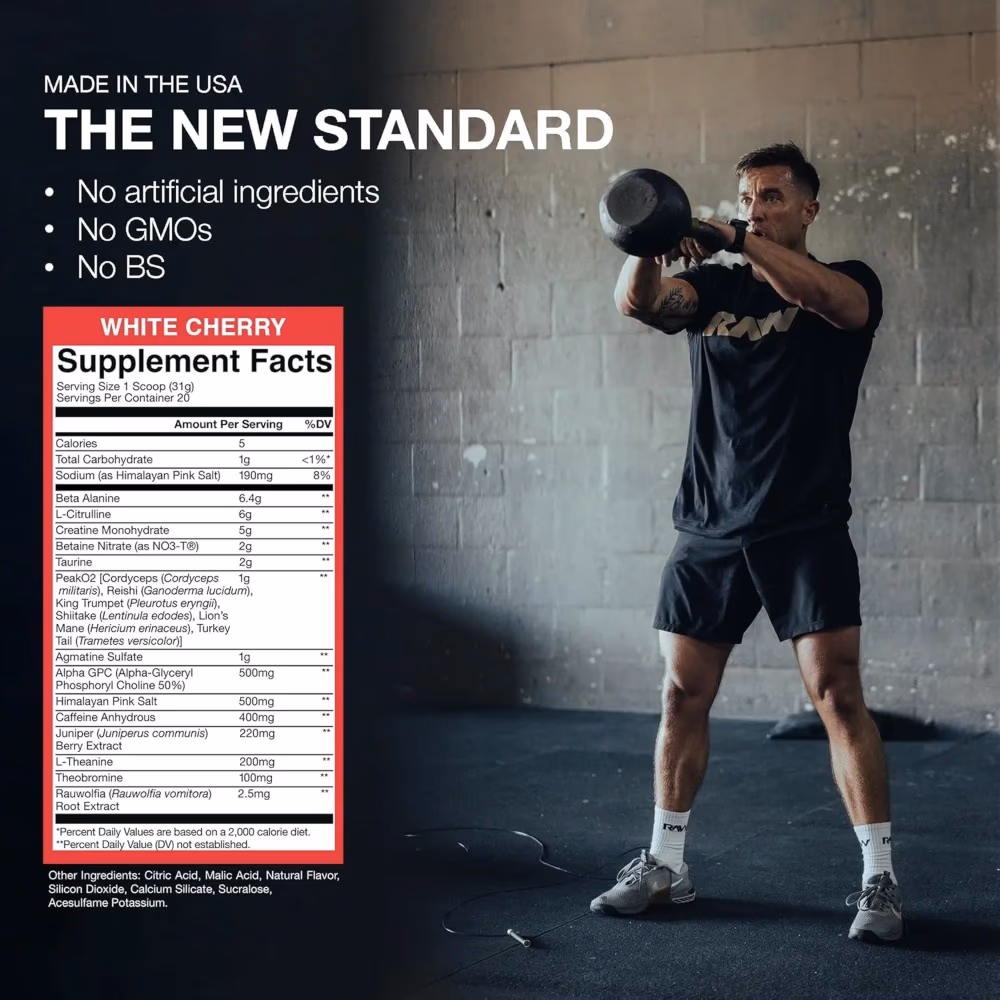 Raw Bum Thuper Thavage Pre Workout White Cherry 628g 5