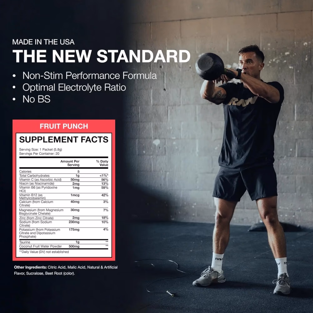 Raw Bum Hydration Powder Fruit Punch -20 Sachets 2