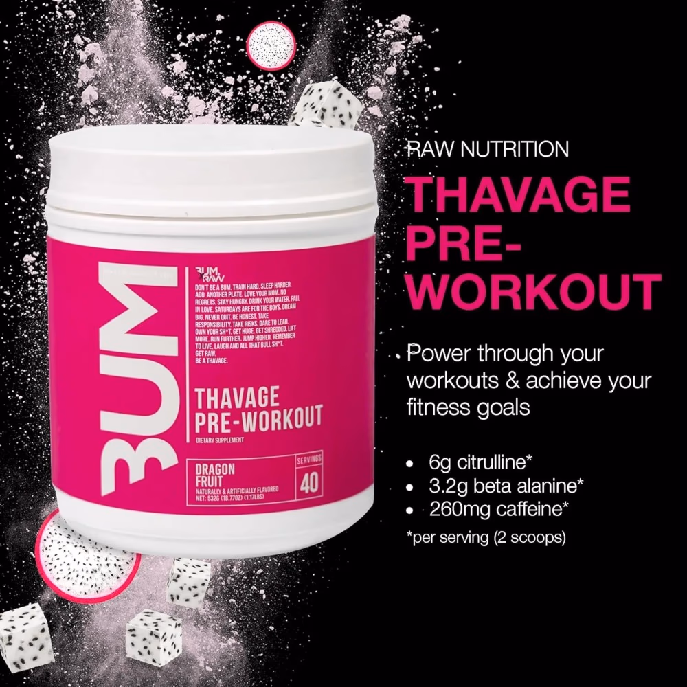 Raw Cbum Thavage Pre-Work Out Dragon Fruit 532gm 5