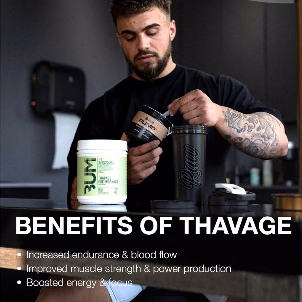 Raw Cbum Thavage Pre Work Out Green Crush 520Gm 5