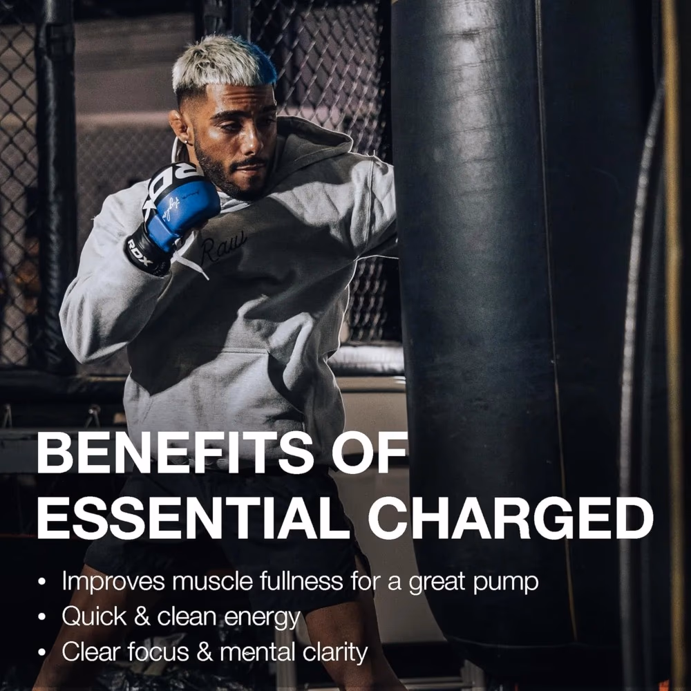 Raw Essential Charged Pre Work Out Blue Rathberry 3