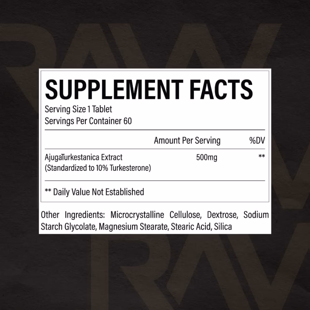 Raw Turkesterone 500Mg Tablets 60S 4