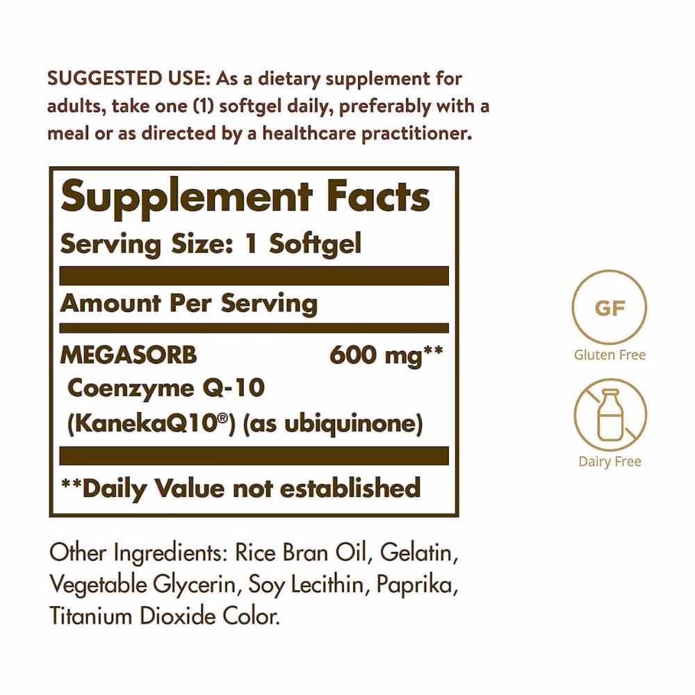 Solgar Megasorb CoQ-10 600mg 30 Softgels 2