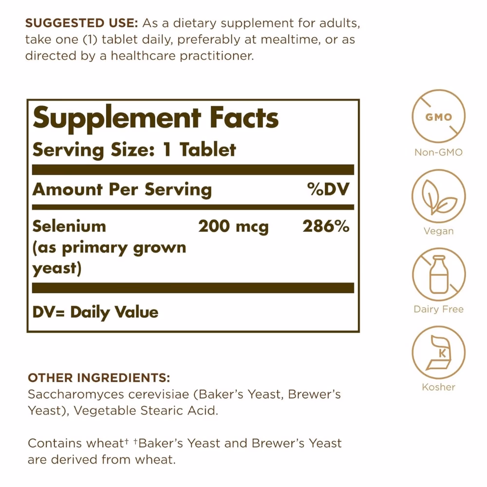 Solgar Selenium 200mcg 100 Tablets 2