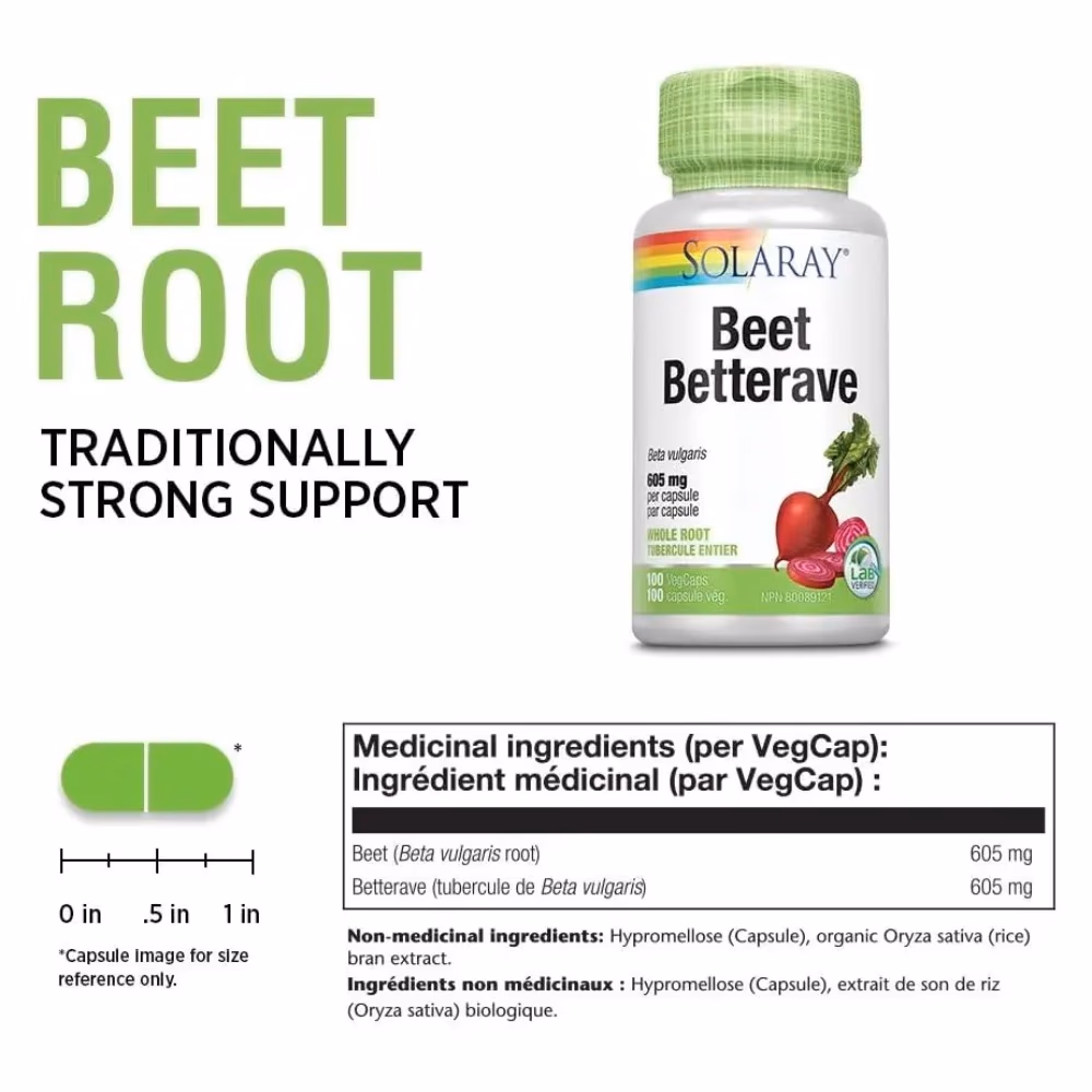 Solaray Beet 605mg-100 Capsules 2