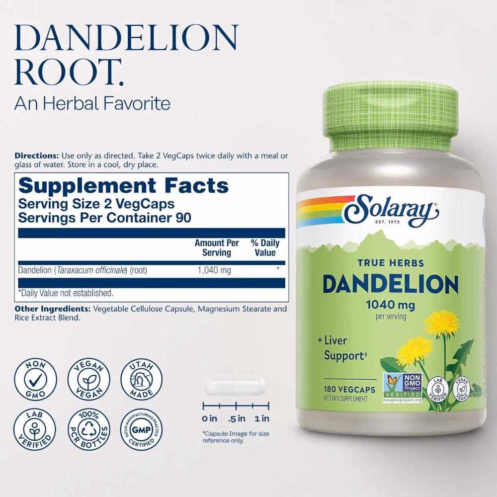 Solaray Dandelion Root -180 Capsules 3