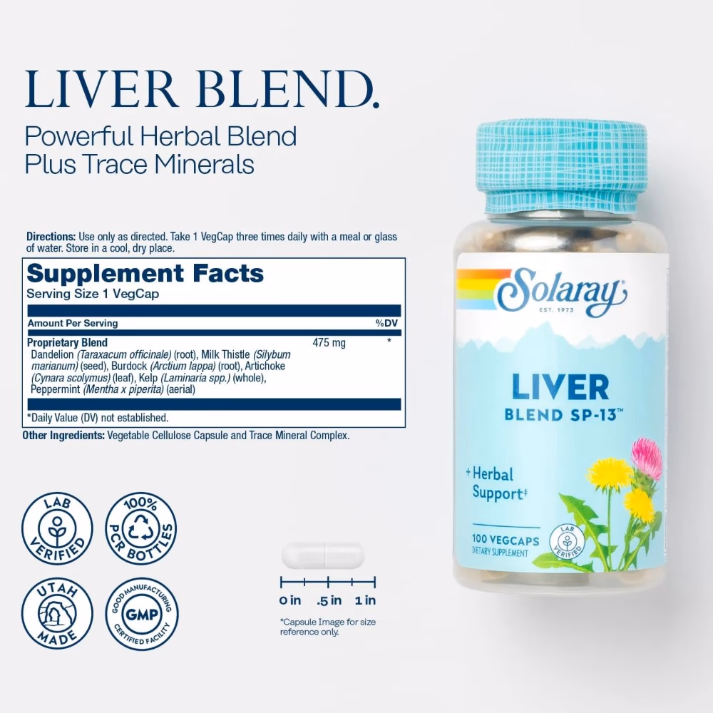 Solaray Liver Blend 475mg-100 Capsules 3