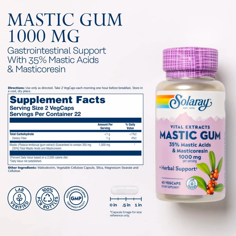 Solaray Mastic Gum 500mg-45 Capsules 2