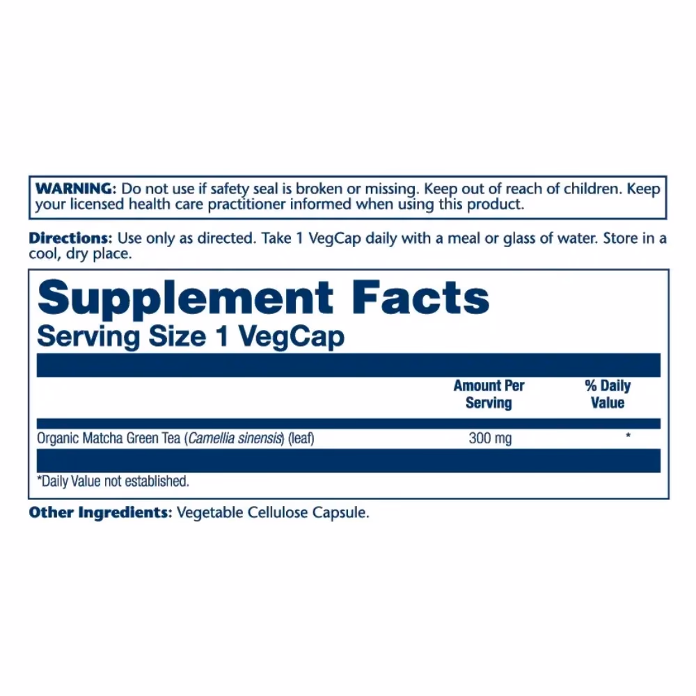 Solaray Matcha Green Tea 300mg -100 Capsules 2