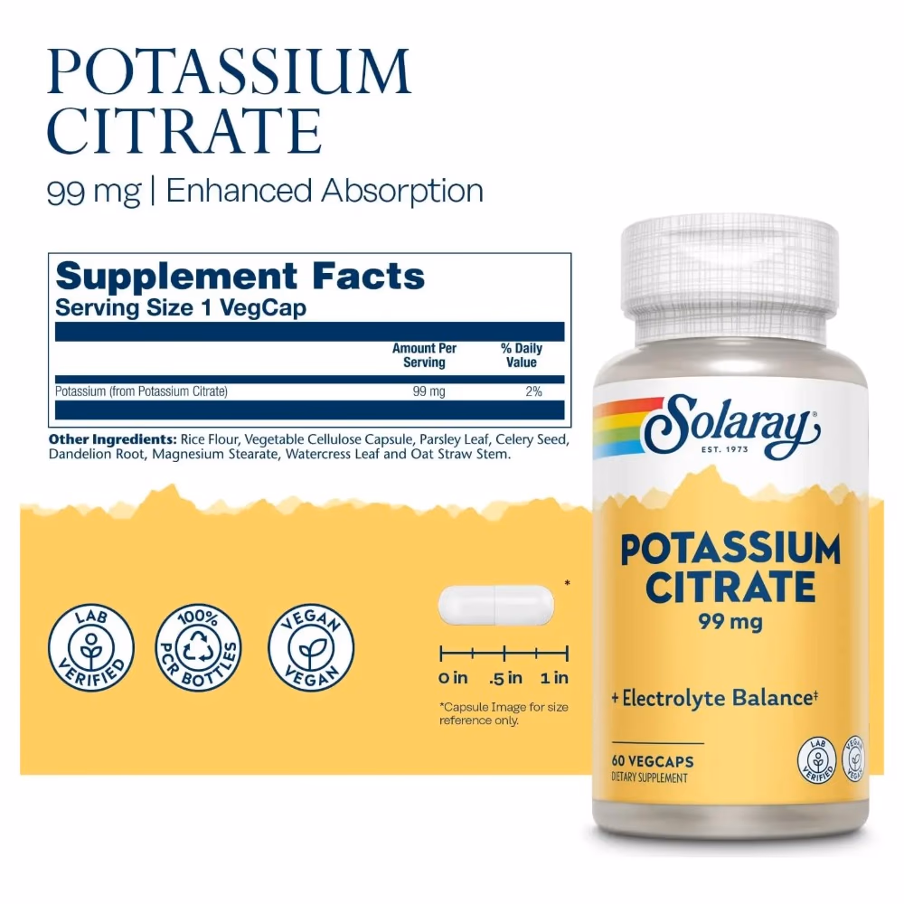 Solaray Potassium 99mg-100 Capsules 2
