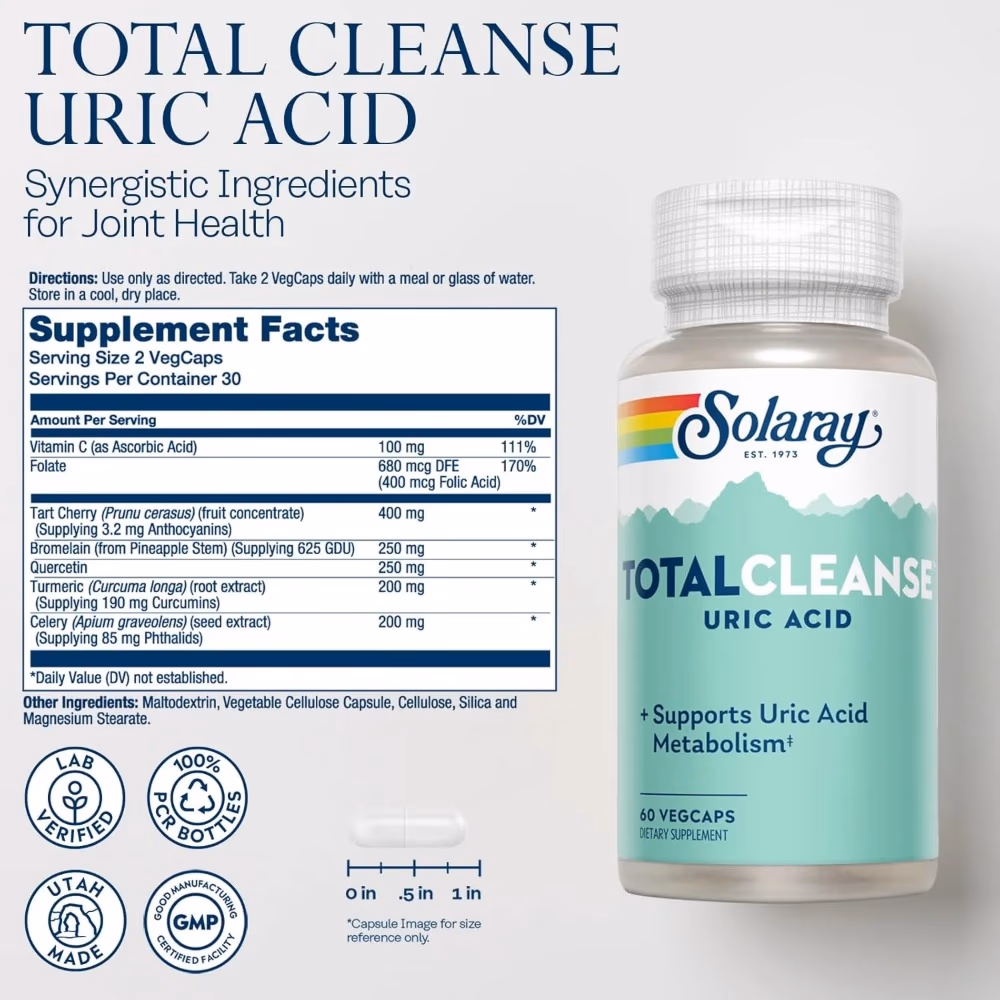 Solaray Total Cleanse Uric Acid-60 Capsules 3