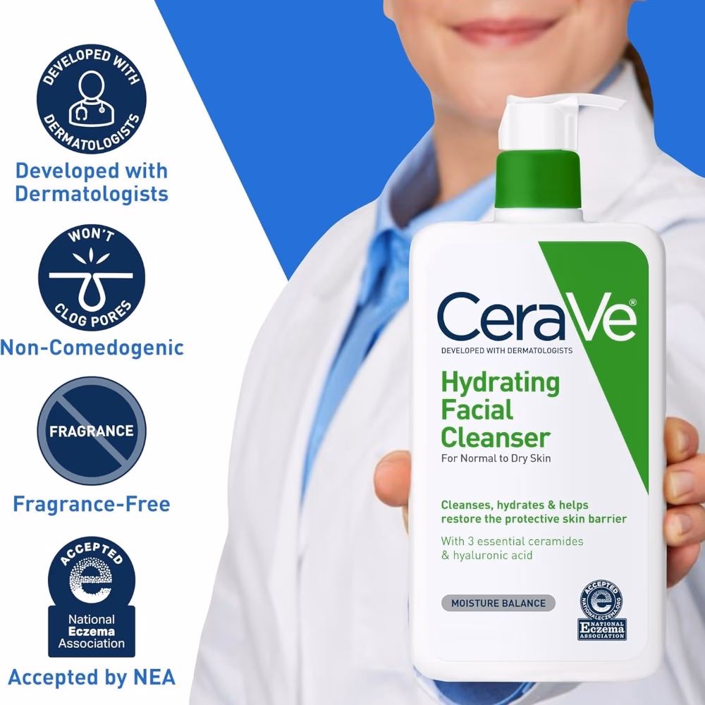 CeraVe Hydrating Facial Cleanser 473ml – for Normal to Dry Skin  2
