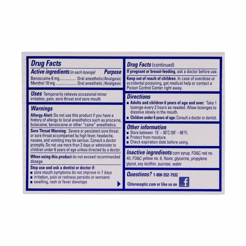 Chloraseptic Liquid center Lozenges Citrus 18's 2