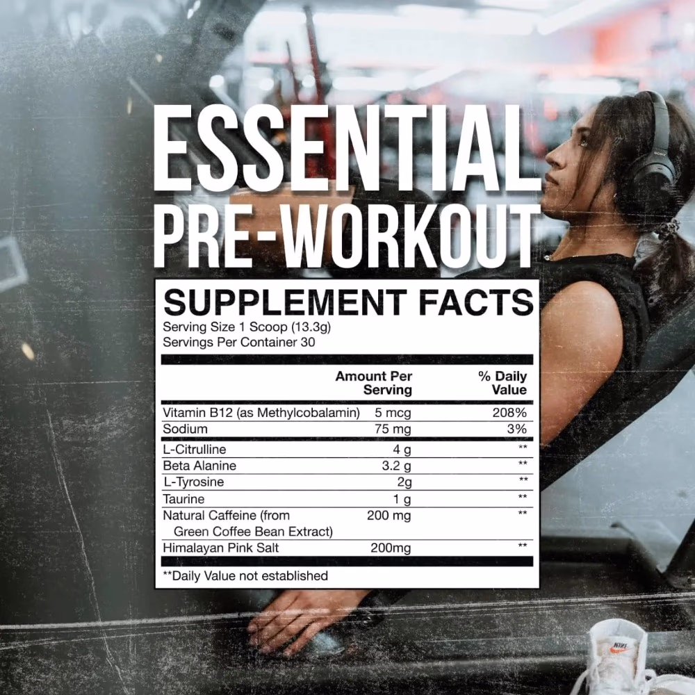 Raw Bum Essential Pre Workout Blue Raspberry 405g 2
